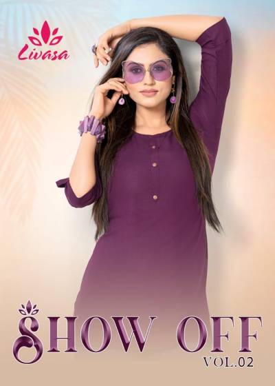 Show Off Vol 2 By Hirwa Fancy Rayon Short Top Collection